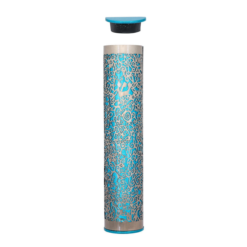 Metal Cutout Mezuzah Case, Pomegranate