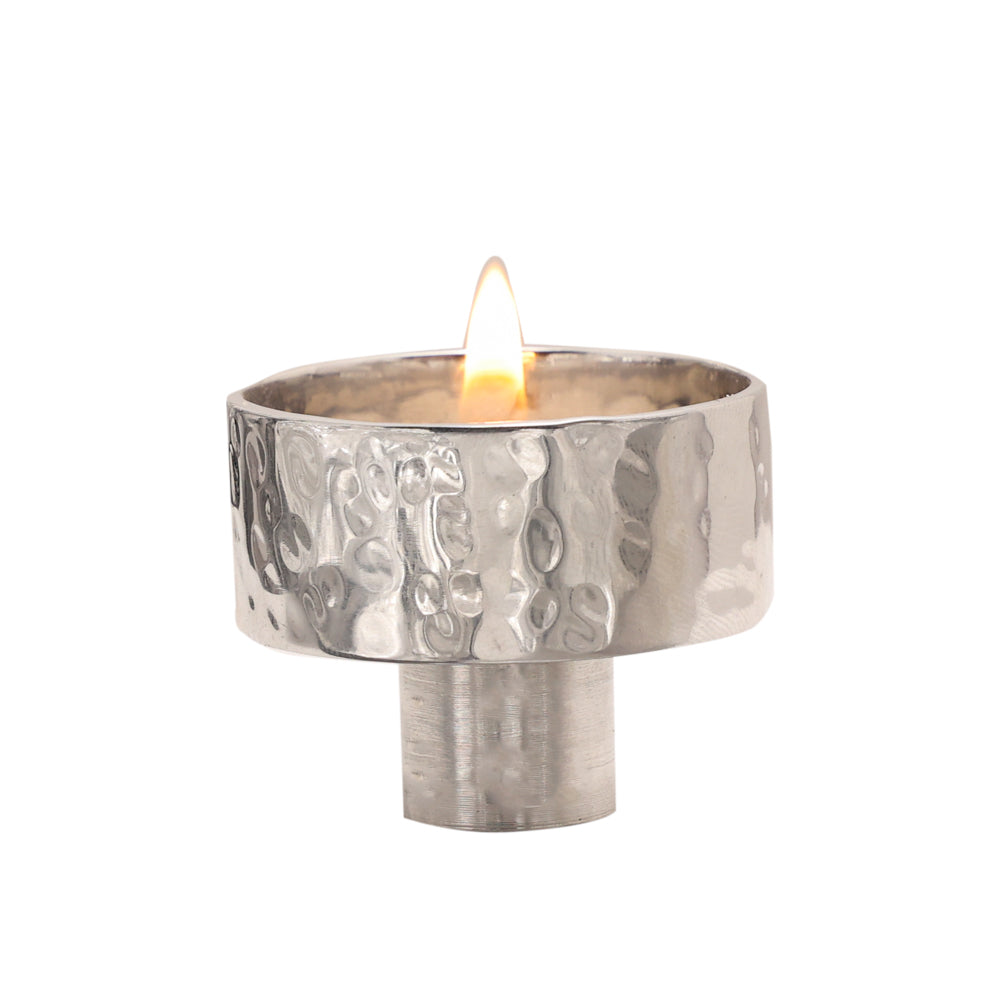 Hammered Aluminum Tea Light Adaptors, Set of 10