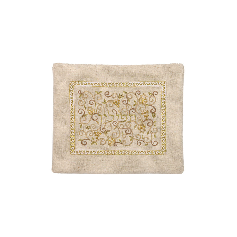 Embroidered Silk Tefillin Bag, Floral