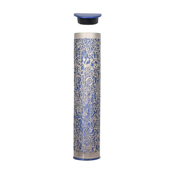 Metal Cutout Mezuzah Case, Pomegranate