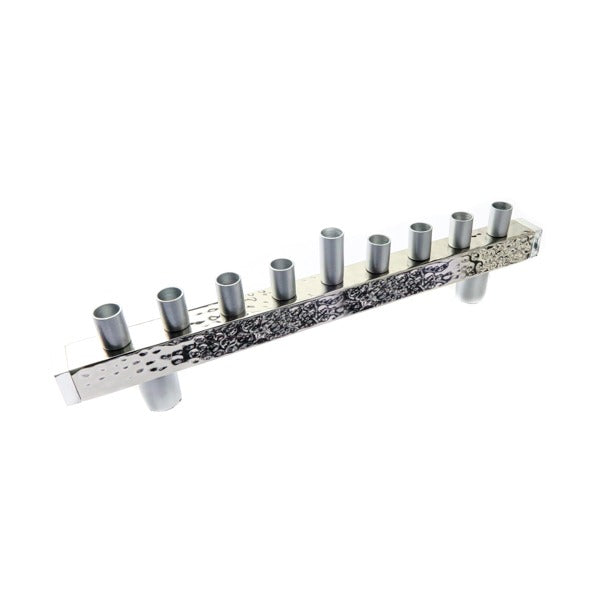 Hammered Aluminum Menorah, Strip Design