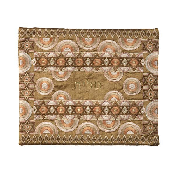 Embroidered Silk Tallit Bag, Gold