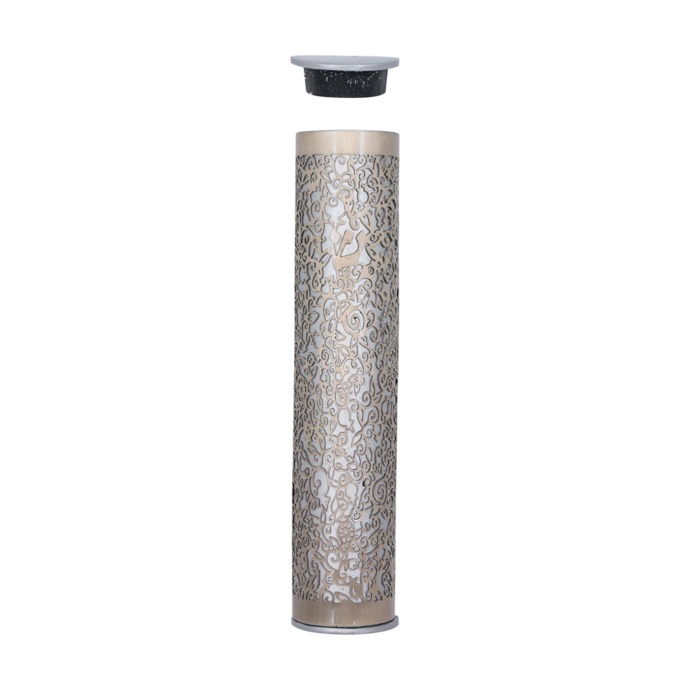 Metal Cutout Mezuzah Case, Pomegranate