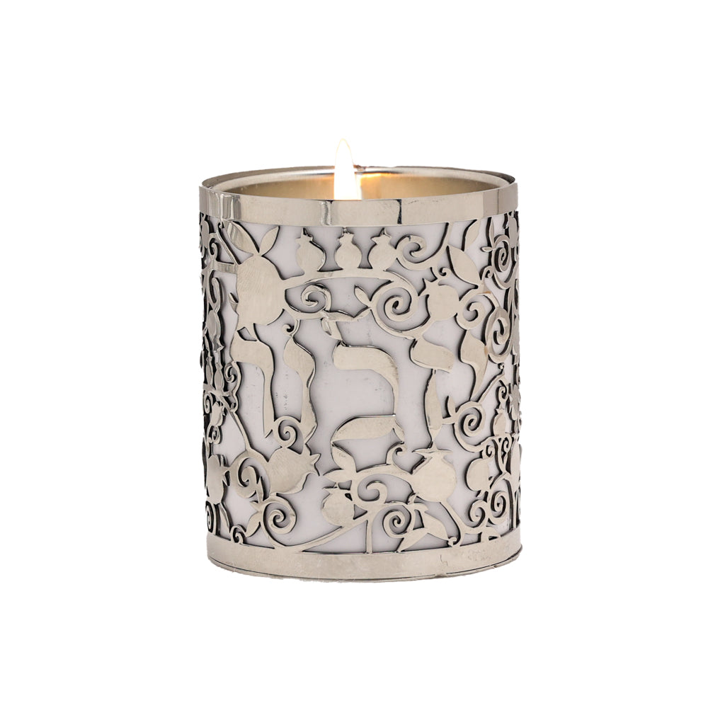 Metal Cutout Memorial Candle Holder, Pomegranate