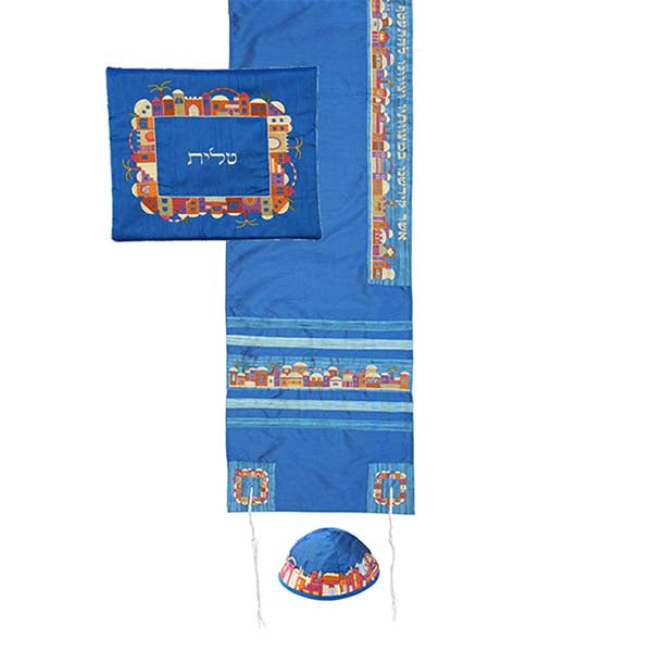 Embroidered Tallit Set, Jerusalem