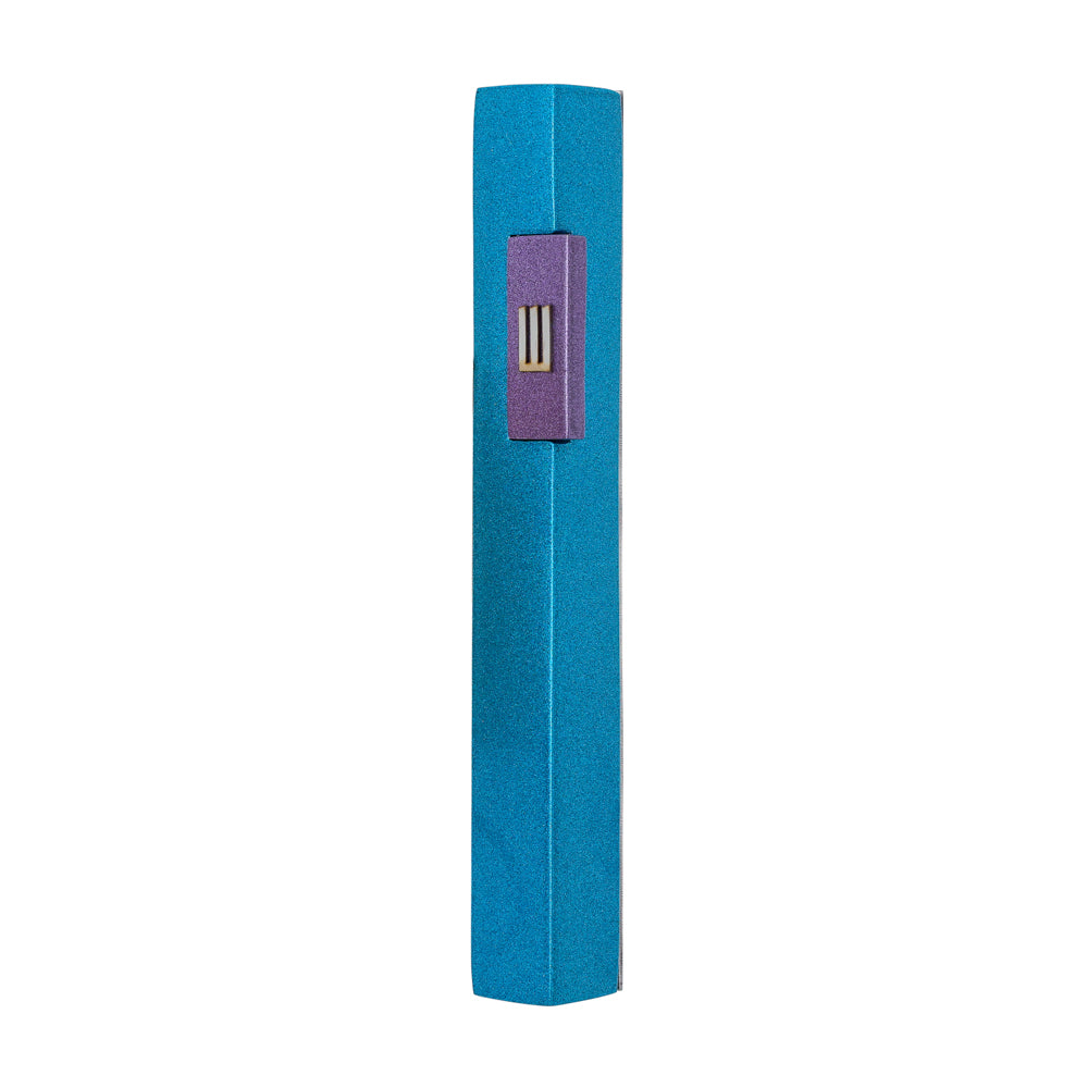 Anodized Aluminum Mezuzah Case, Turquoise and Purple