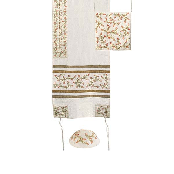 Embroidered Tallit Set, Pomegranate