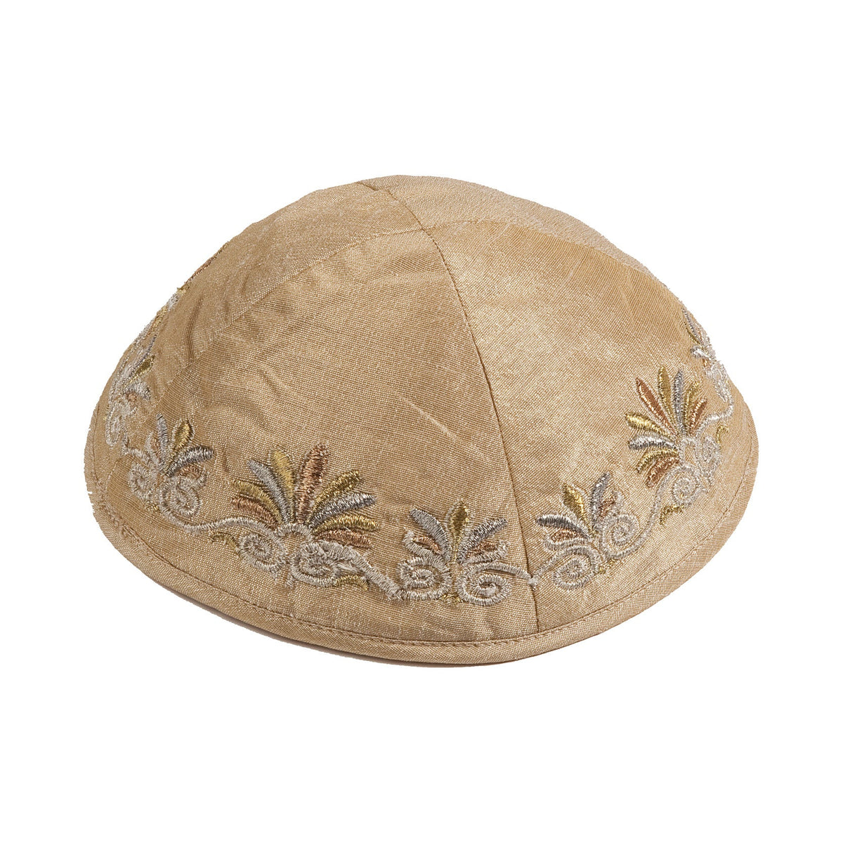 Wave Embroidered Kippah, Gold