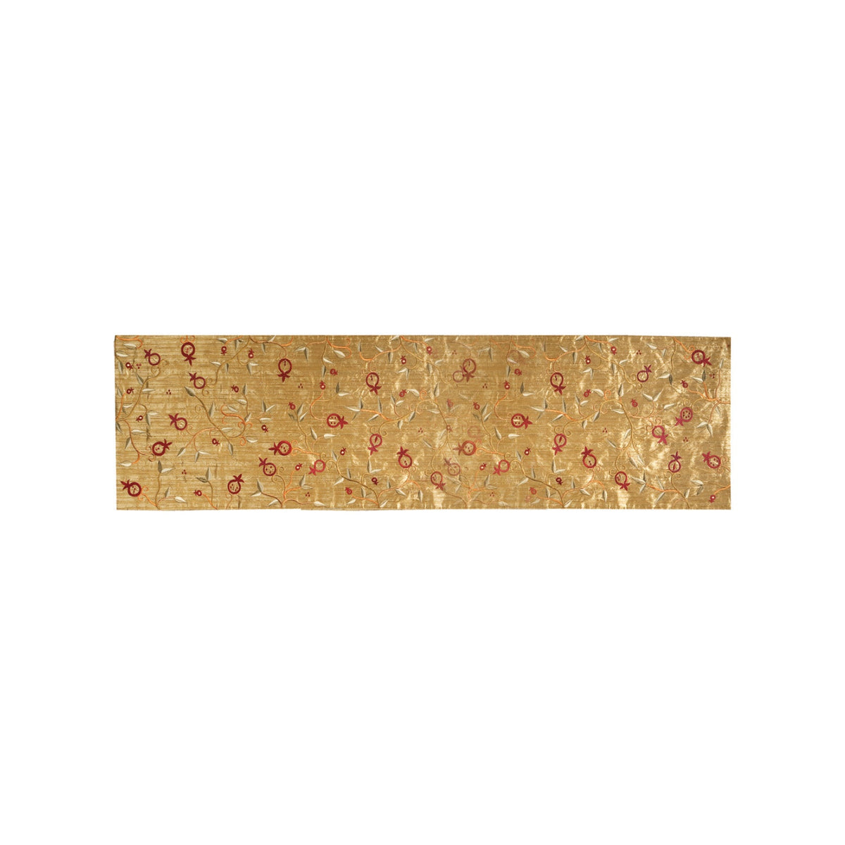 Embroidered Gold Table Runner, Pomegranate