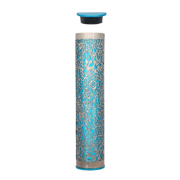 Metal Cutout Mezuzah Case, Pomegranate