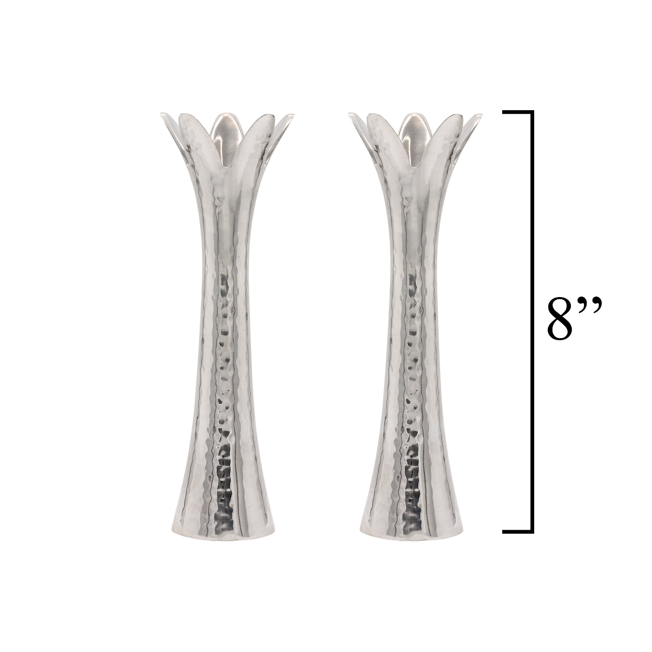Flower Petal Shabbat Candlesticks - 8"