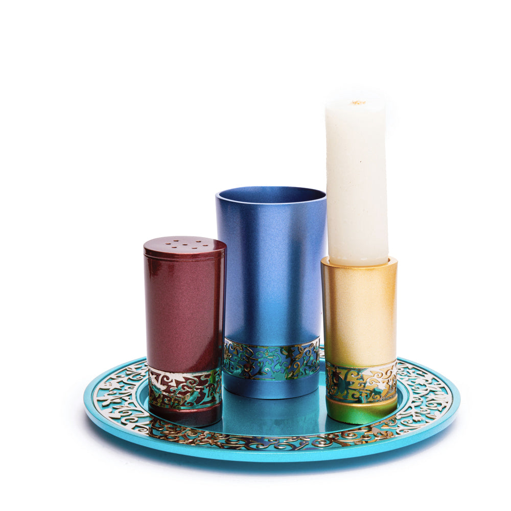 Havdalah Set – Multi-Color Anodized Aluminum