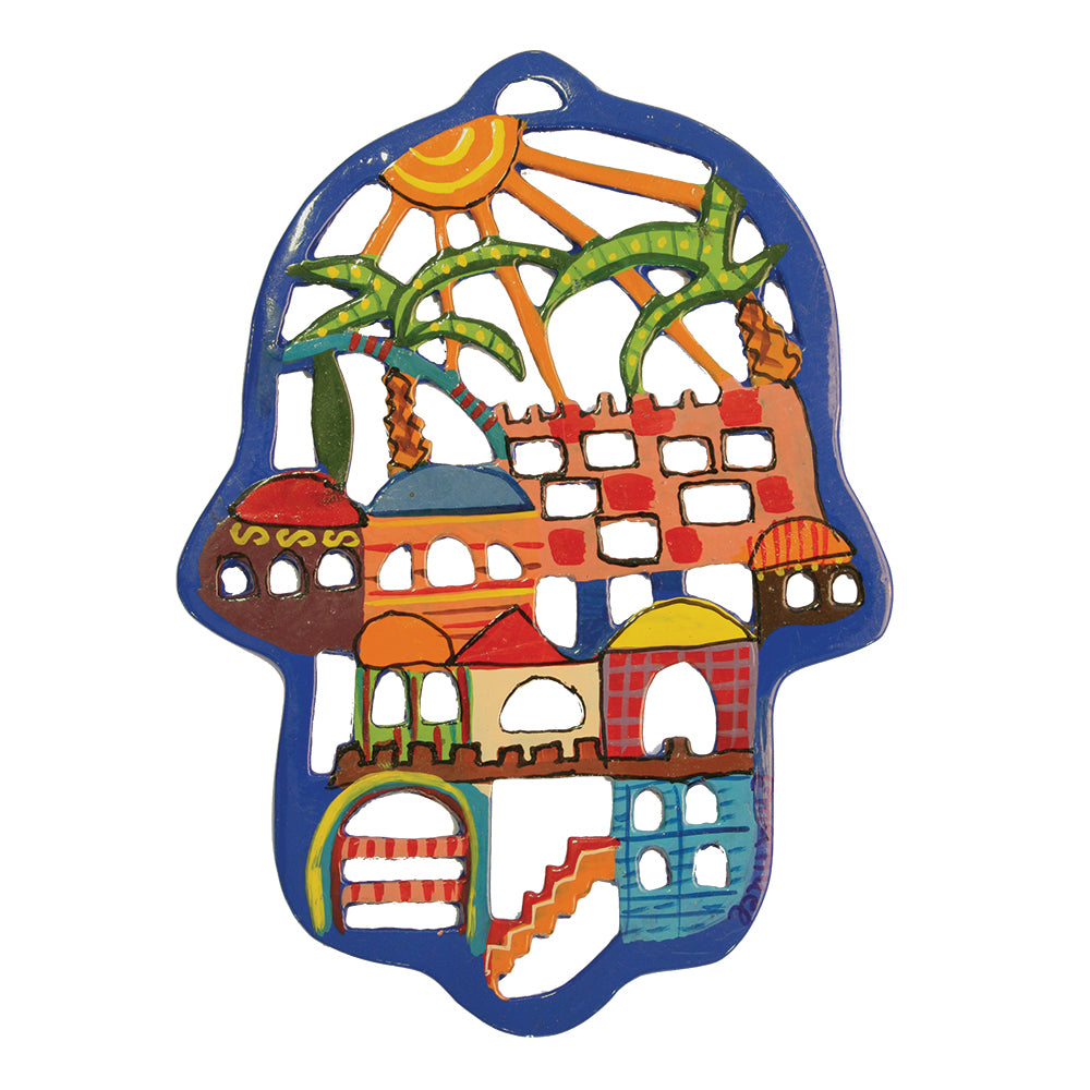 Hamsa Wall Hanging - Metal Laser Cut Hand-Painted