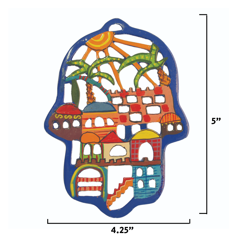 Hamsa Wall Hanging - Metal Laser Cut Hand-Painted