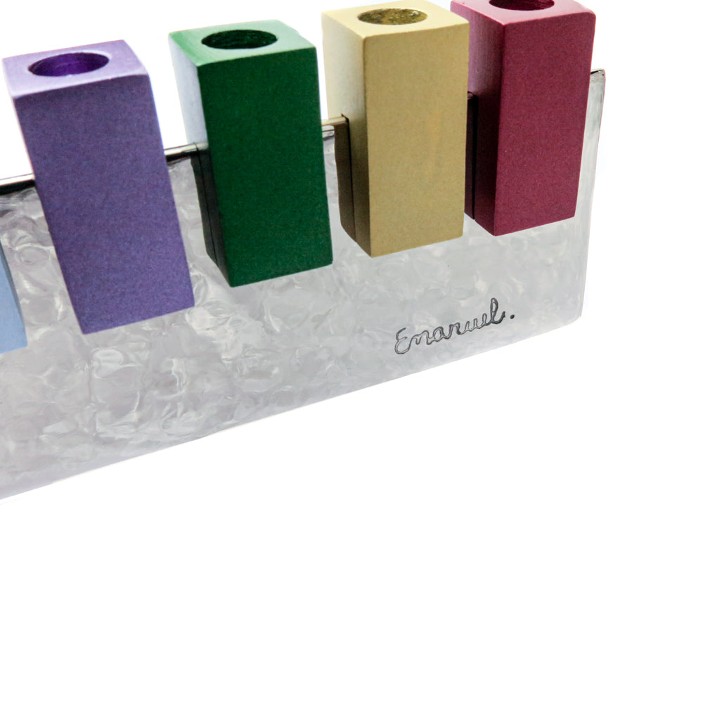 Hanukkah Menorah - Walls of the City of David - Multicolor