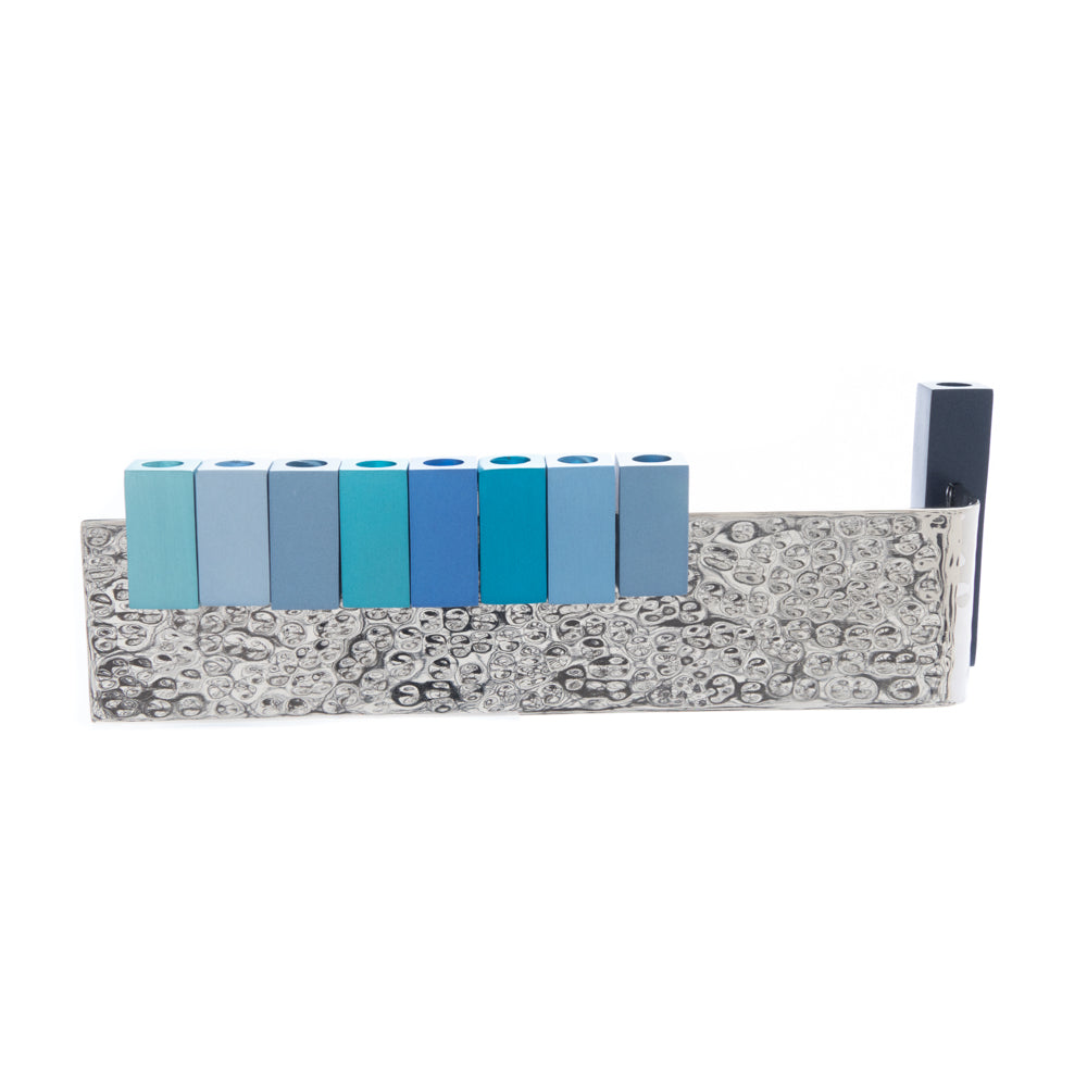 Hanukkah Menorah - Walls of the City of David - Shades of Blue