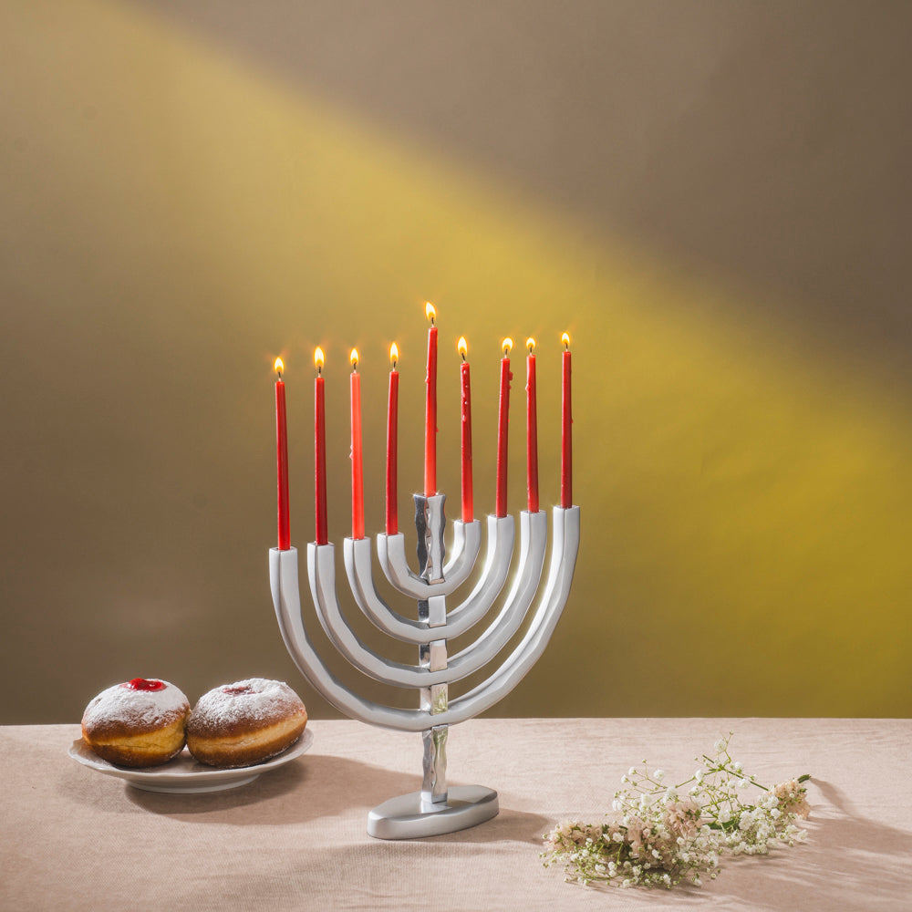 Anodized Aluminum Hanukkah - Silver
