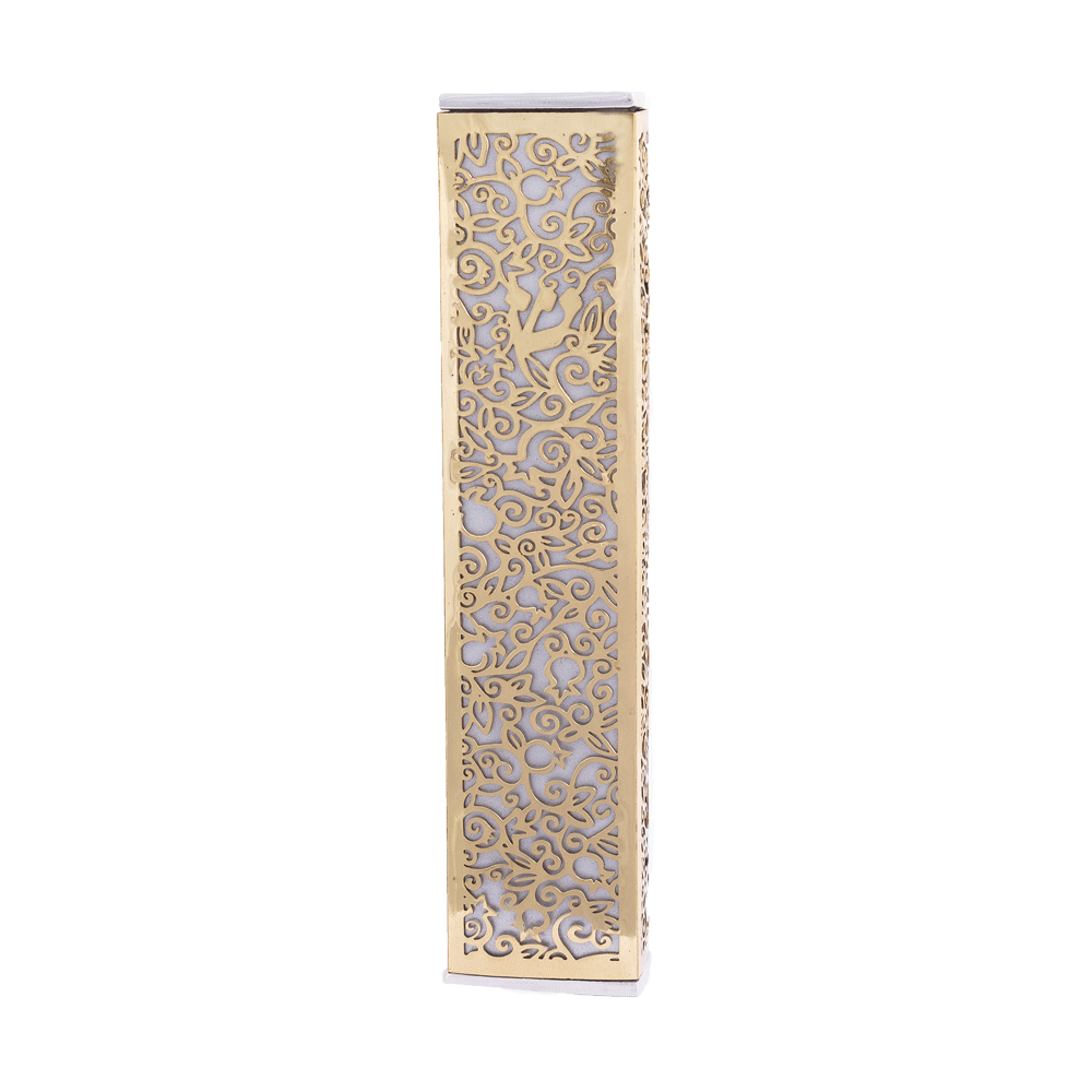 Modern Mezuzah Case - Pomegranates Filigree