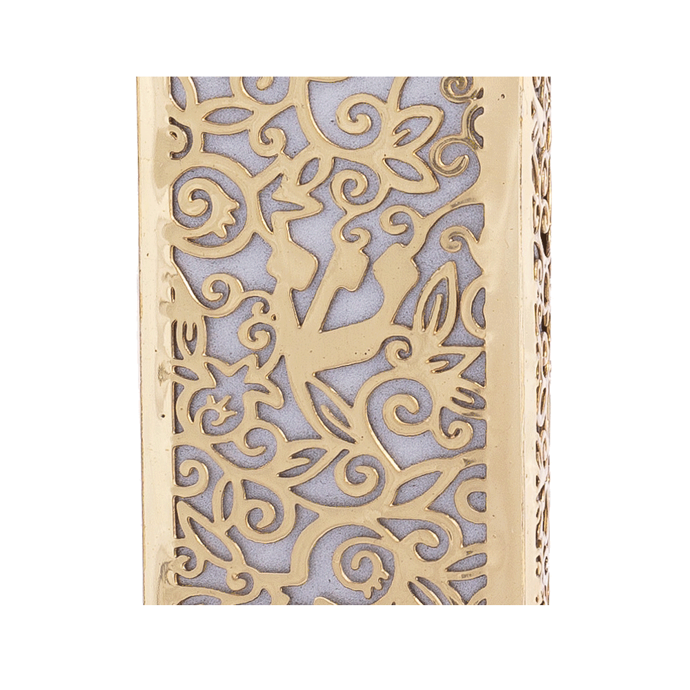 Modern Mezuzah Case - Pomegranates Filigree