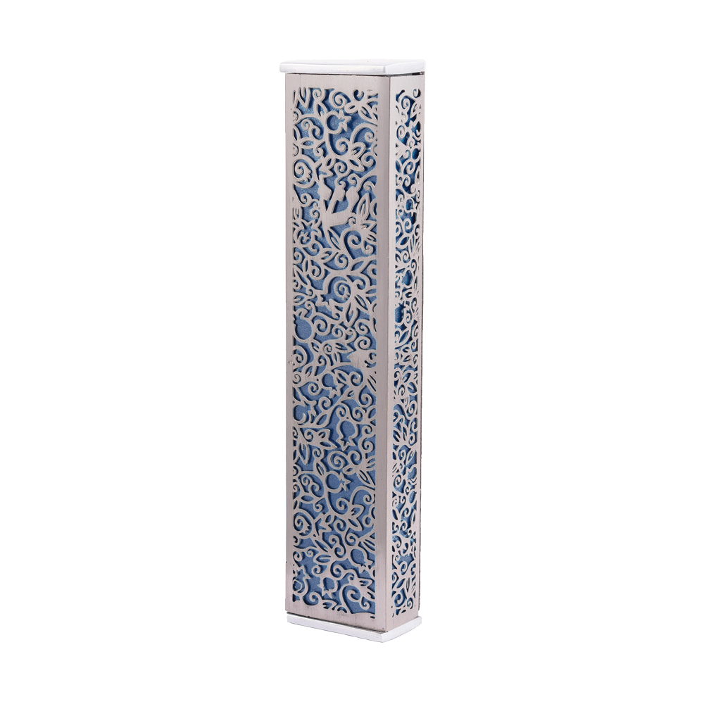 Modern Mezuzah Case - Pomegranates Filigree