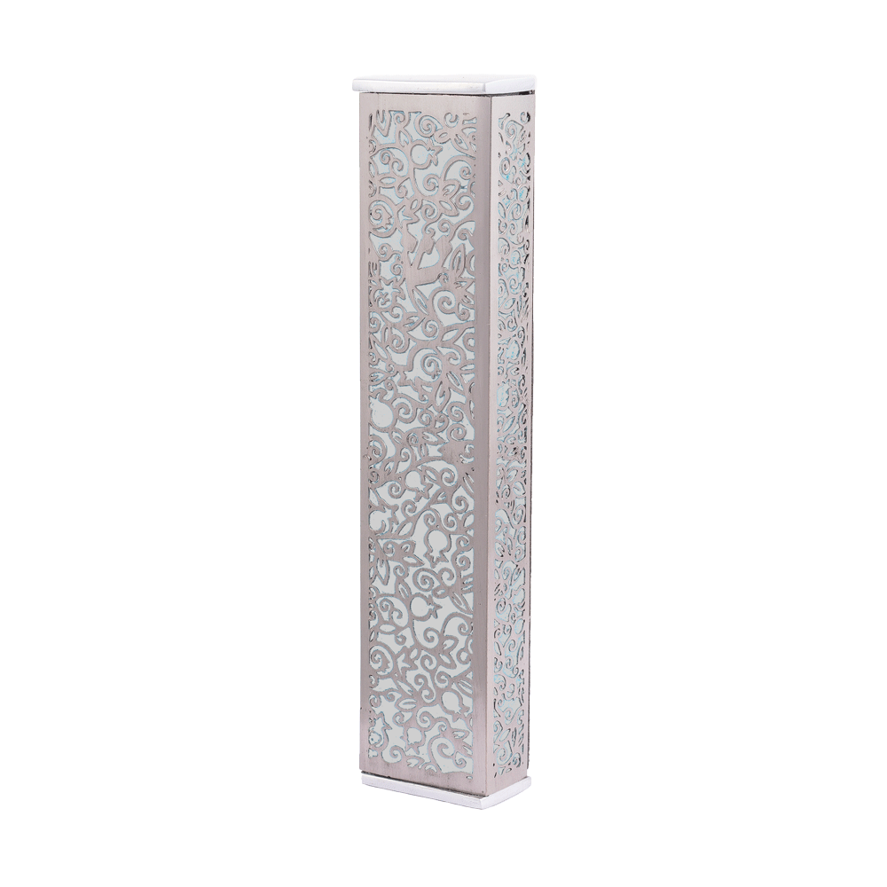 Modern Mezuzah Case - Pomegranates Filigree