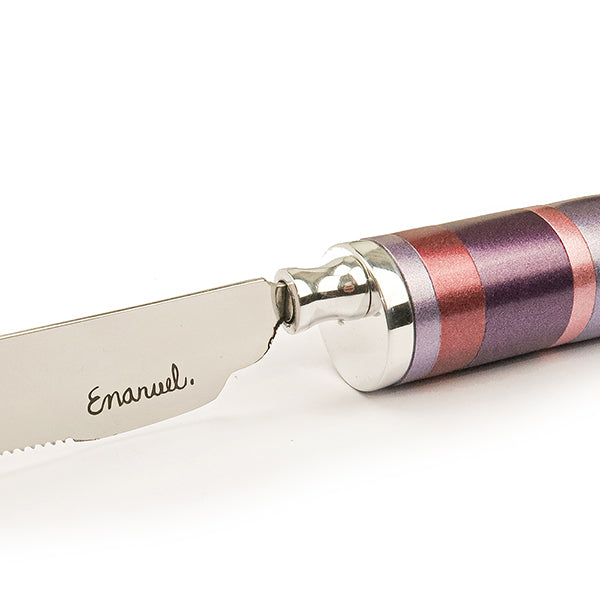 Challah Bread Knife with Detachable Salt Shaker - Maroon