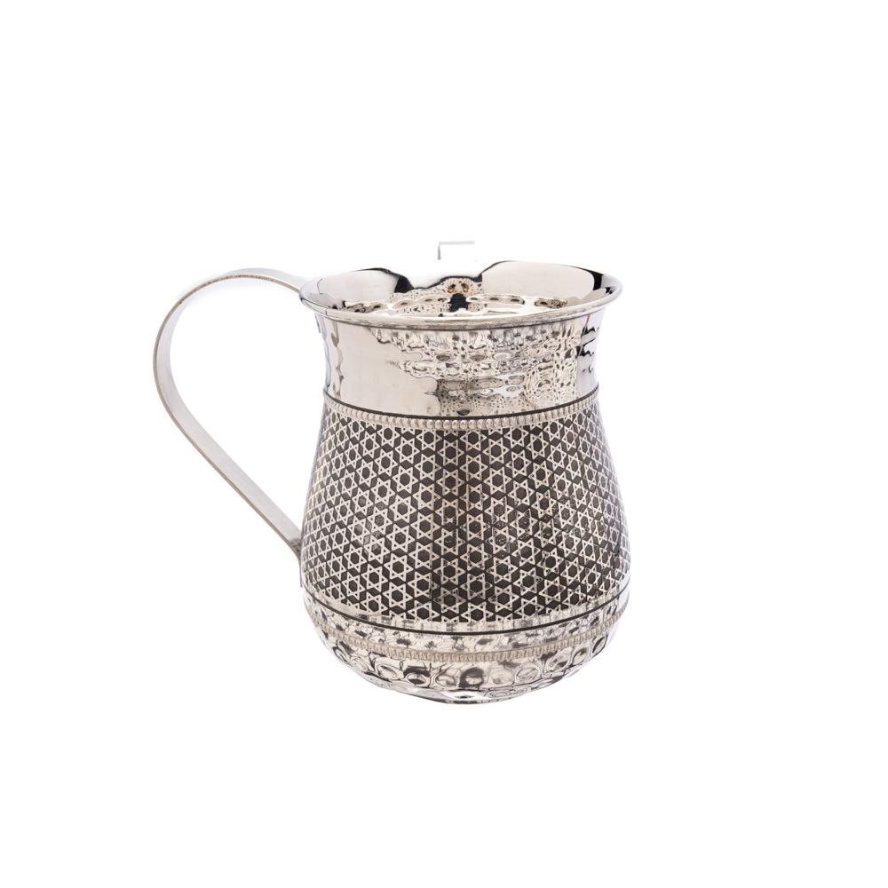 Stainless Steel Netilat Yadayim Cup - Engraved Star of David