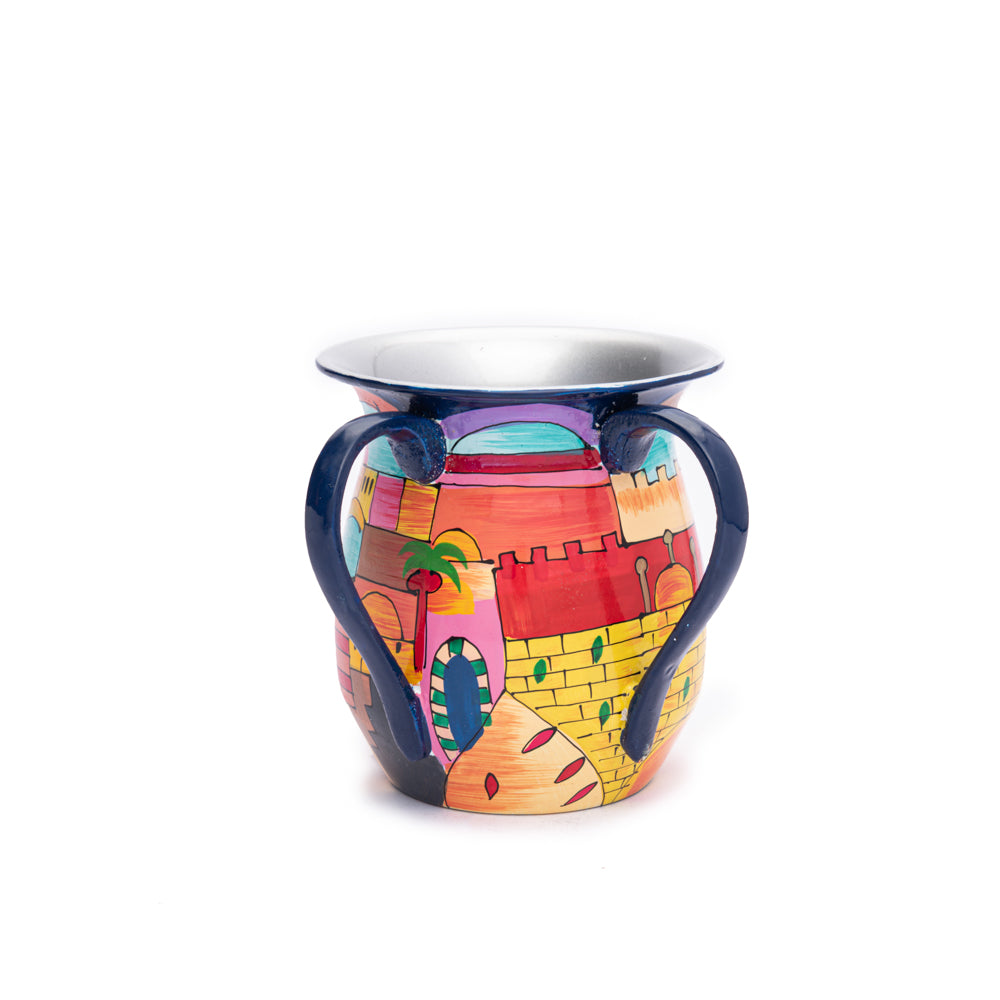 Hand-Painted Aluminum Netilat Yadayim Hand Washing Cup - Jerusalem