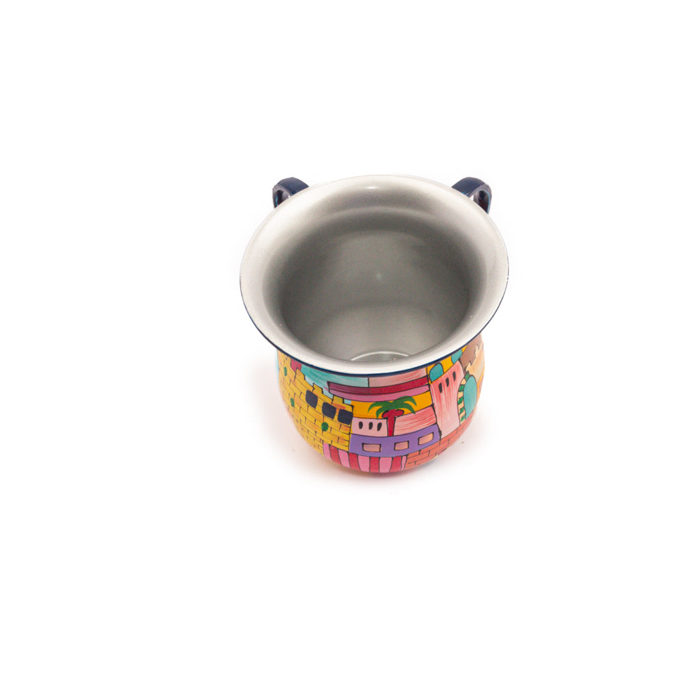 Hand-Painted Aluminum Netilat Yadayim Hand Washing Cup - Jerusalem
