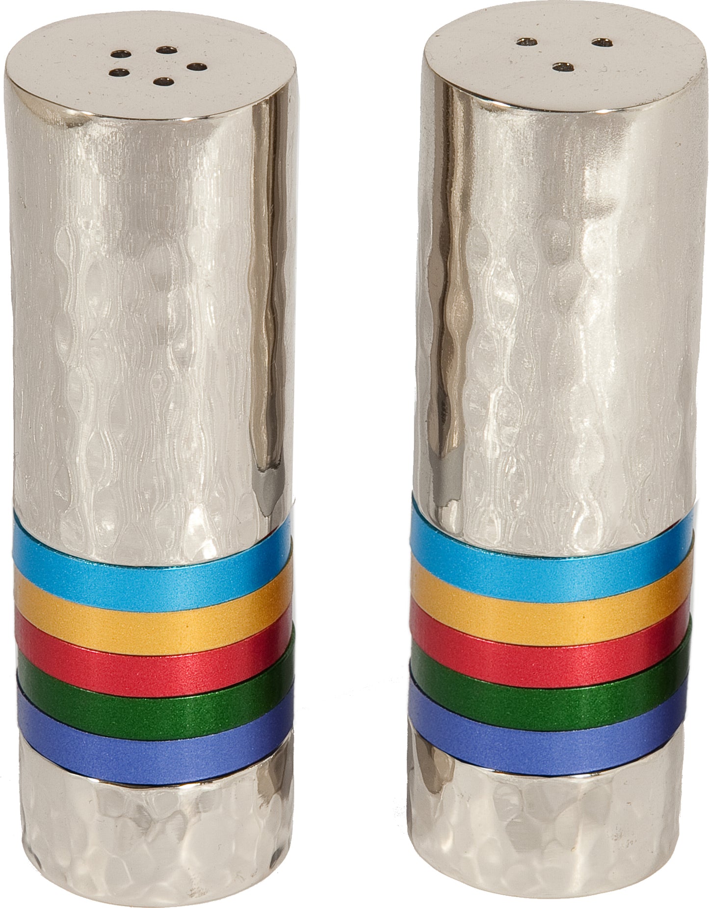 Hammered Salt and Pepper Shaker Set - Multicolored