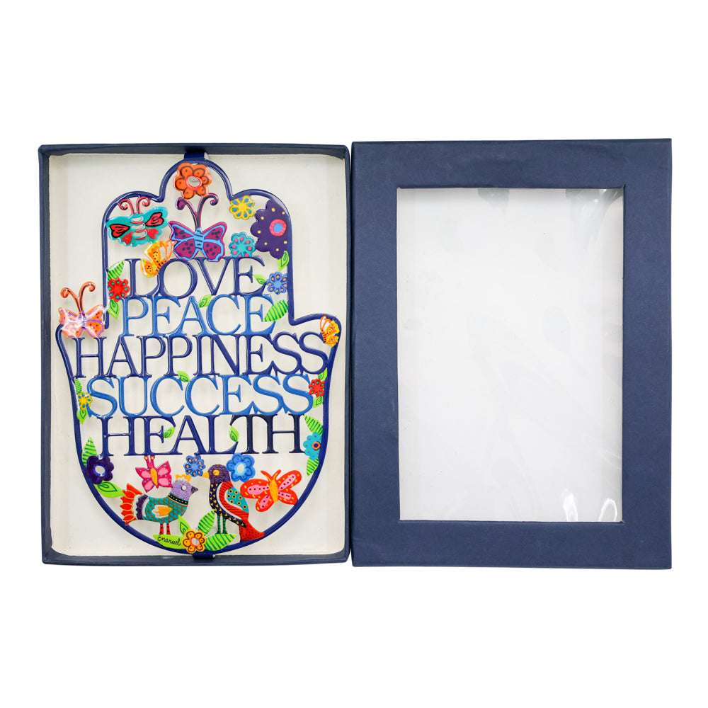Butterfly & Floral Hamsa Wall Hanging - Love, Happiness, Health