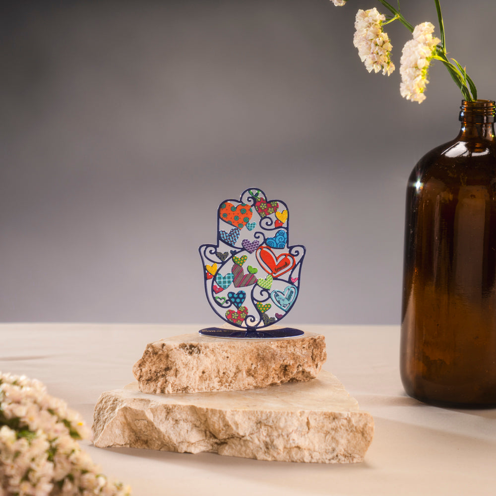 Small Standing Hamsa - Hearts