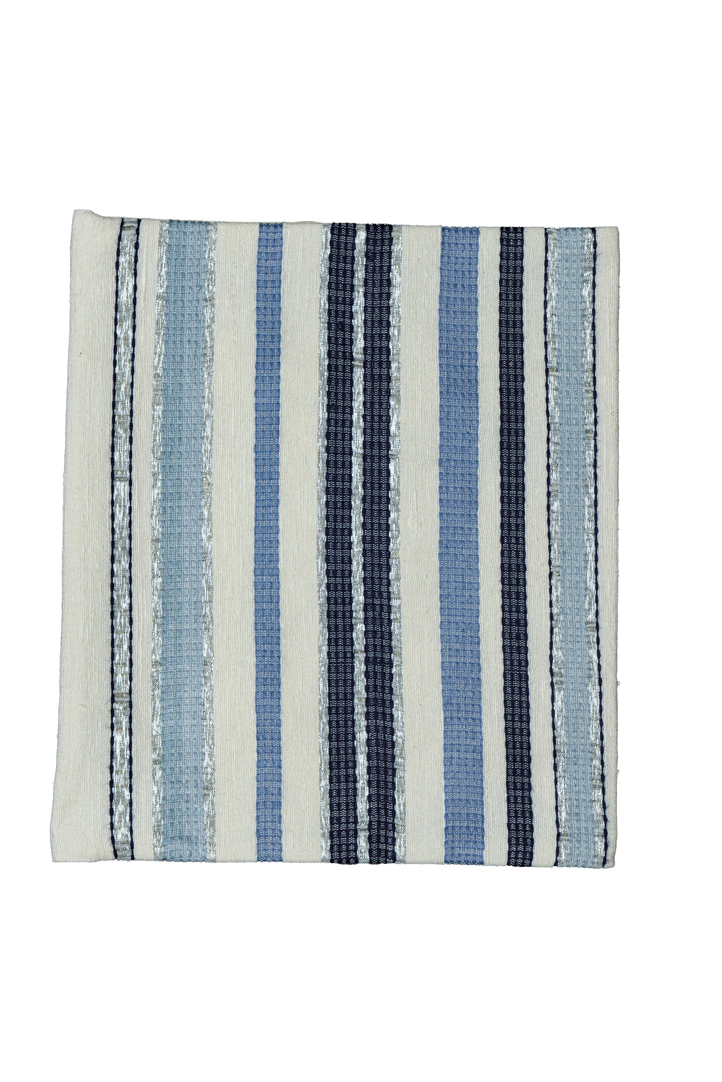 Blue Hand-Woven Tallit Set – Cotton and Silk