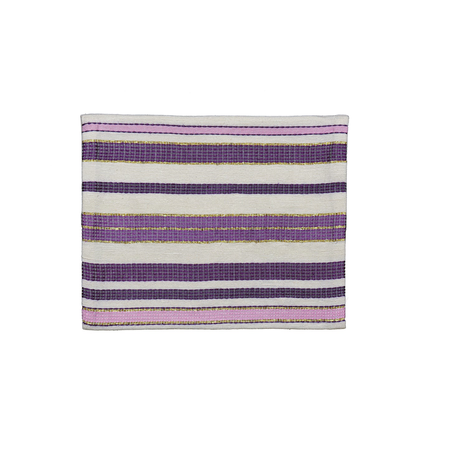 Gray and Pink Hand Woven Tallit Set
