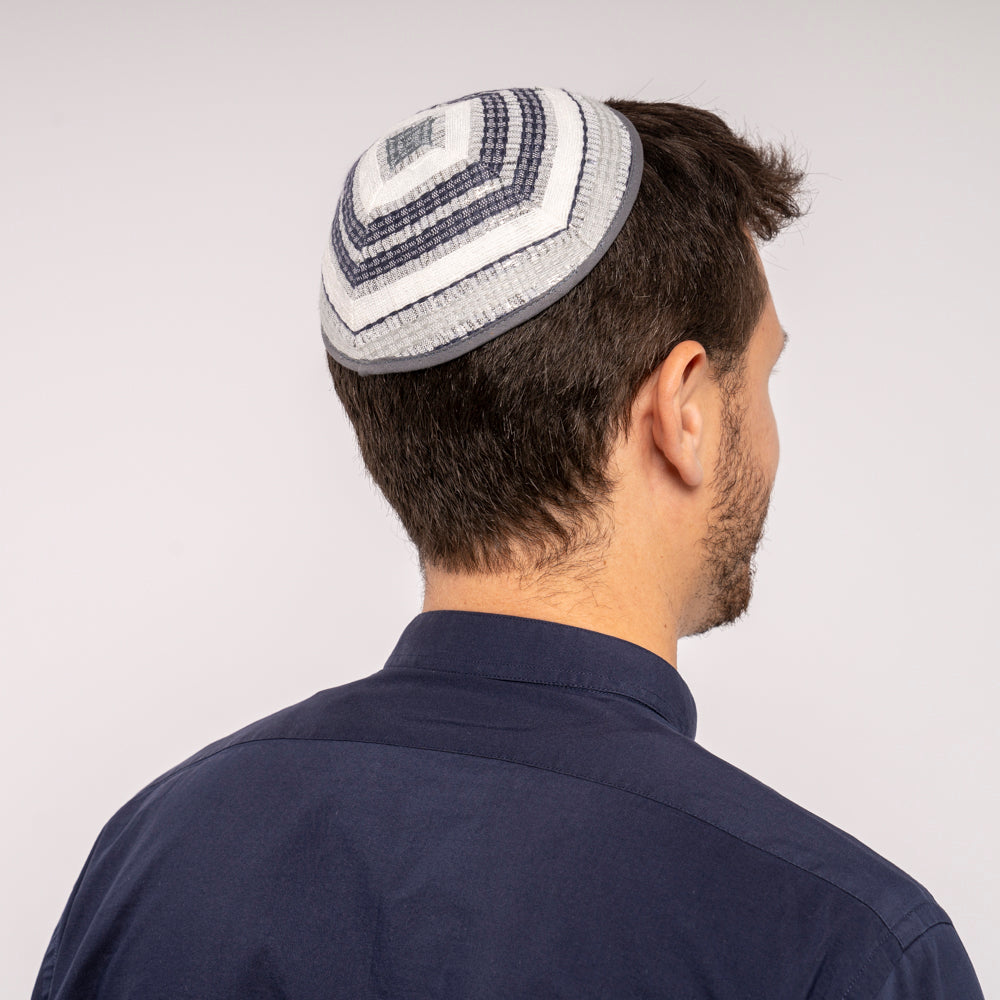 Gray Woven Tallit Set – Hand Woven Cotton and Silk