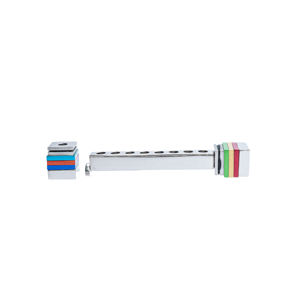 Travel Menorah – Hammered Strip Design