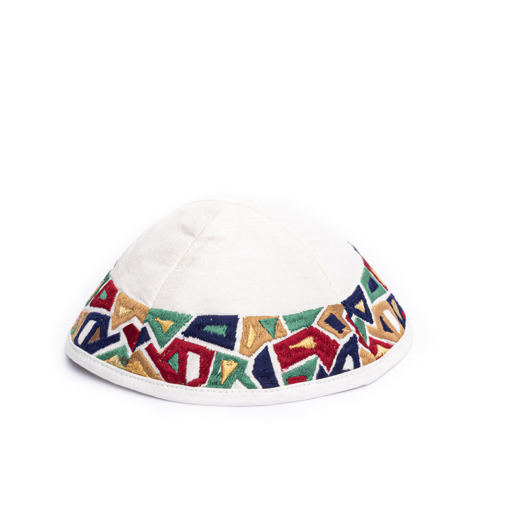 Embroidered Kippah - Multicolor Mosaic