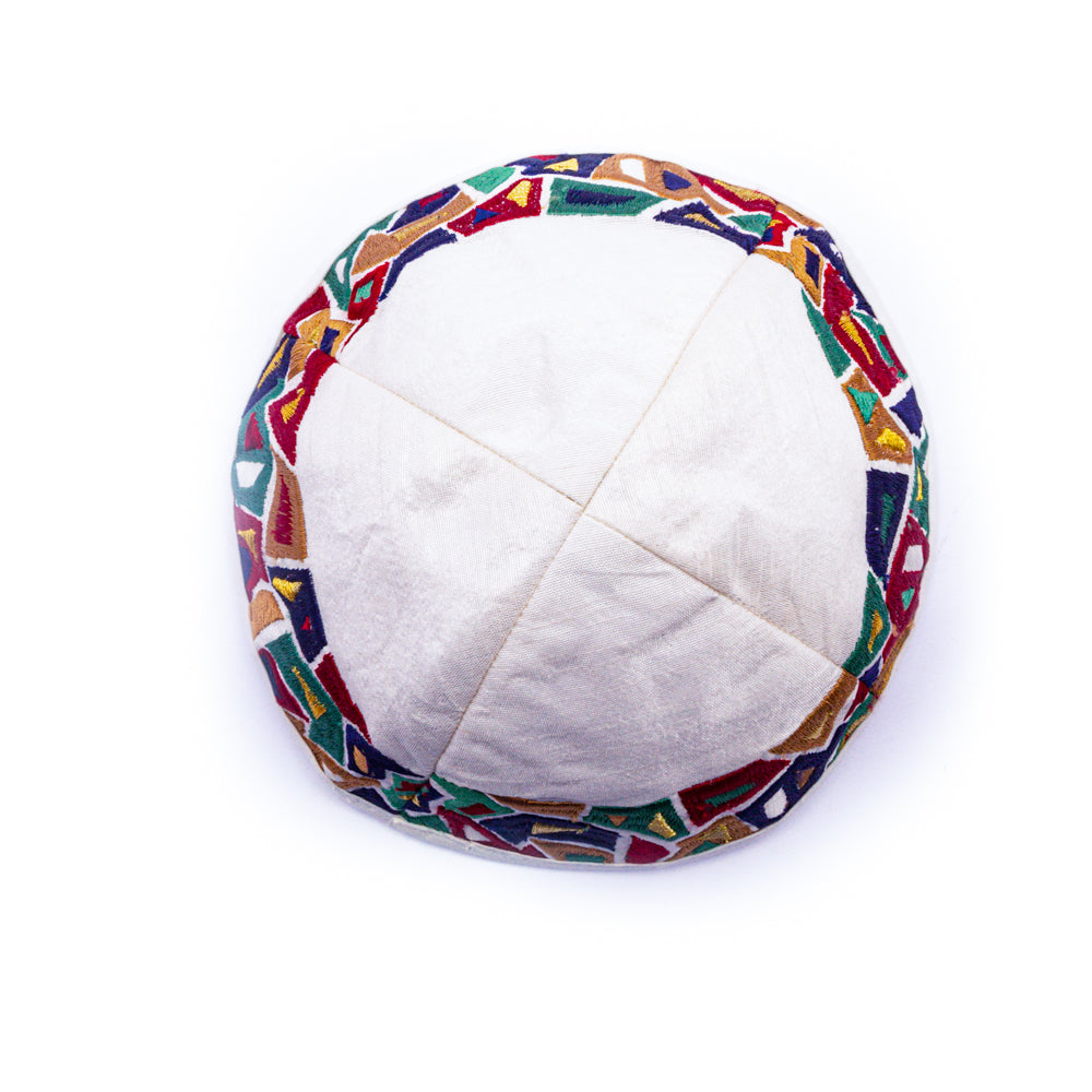 Embroidered Kippah - Multicolor Mosaic