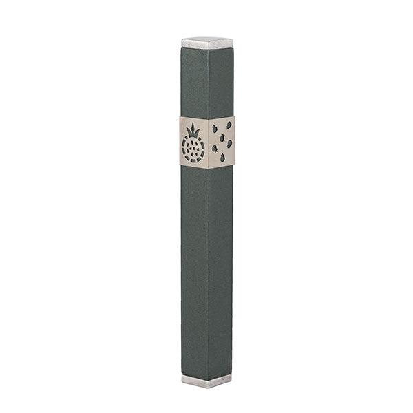 Anodized Aluminum Mezuzah Case, Pomegranate, 6"