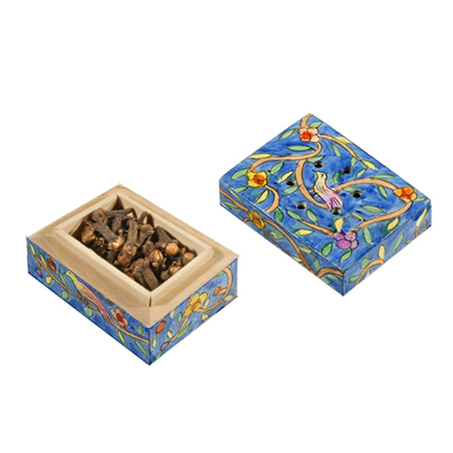 Hand Painted Wood Spice Box, Oriental