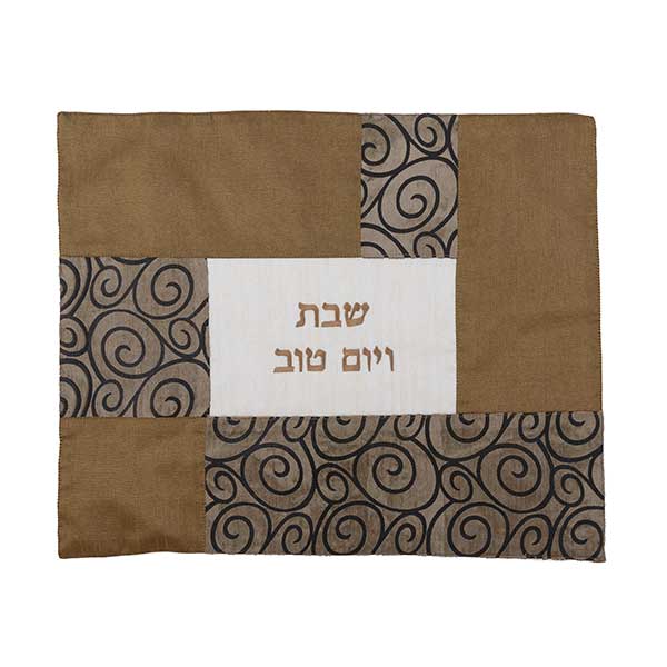 Fabric Collage Challah Cover, Copper Curls