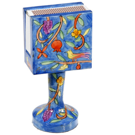 Hand Painted Wood Matchbox Holder, Pomegranate
