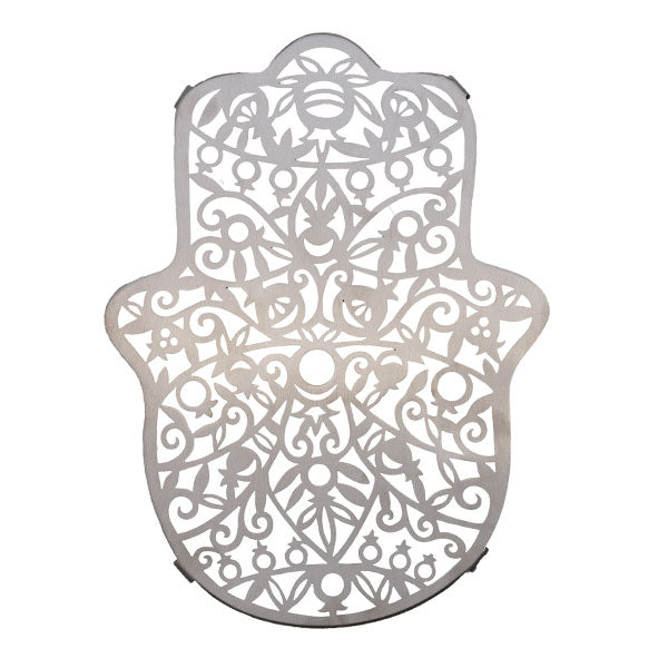 Laser Cut Stainless Steel Trivet, Hamsa