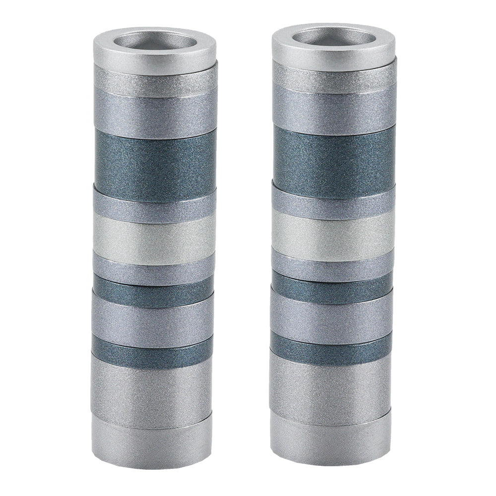 Cylinder Aluminum Candlesticks, Gray