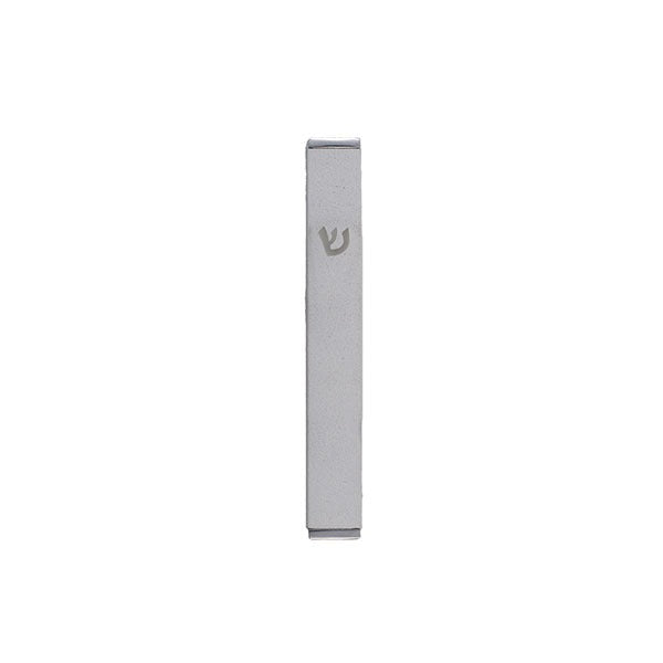 Minimal Metal Mezuzah Case, White , 3.5"