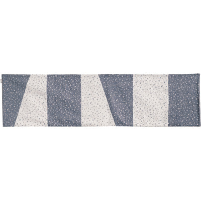 Printed Fabric Table Runner, Geometric Blue and White