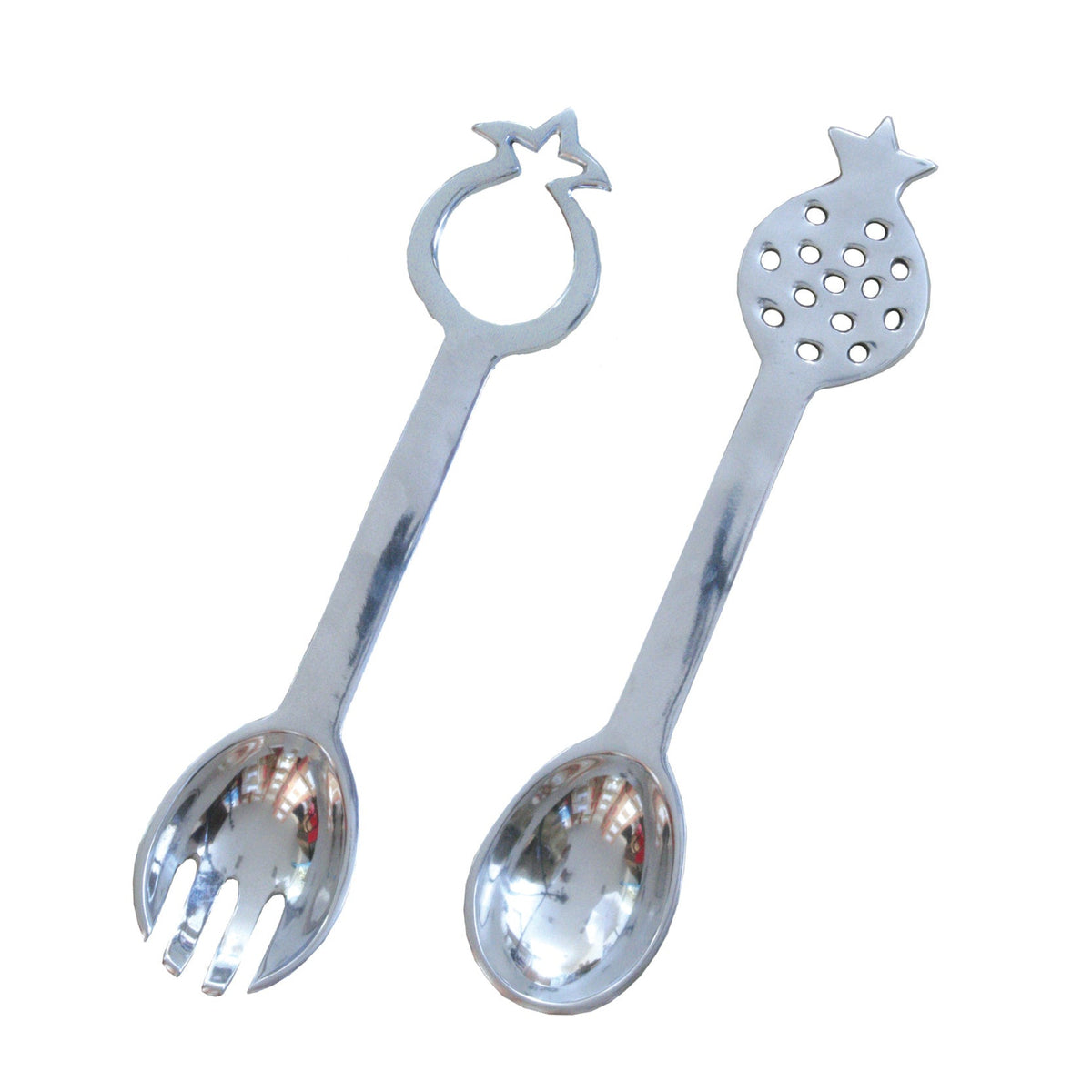 Metal Salad Serving Set, Pomegranate