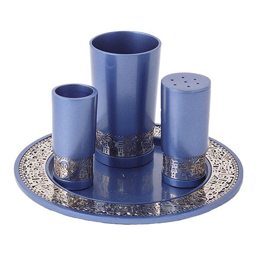 Anodized Aluminum Havdalah Set, Jerusalem
