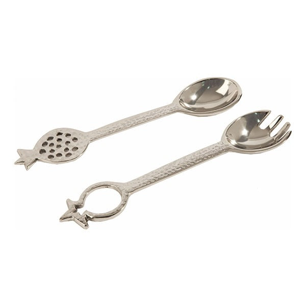 Hammered Metal Salad Server Set, Pomegranate
