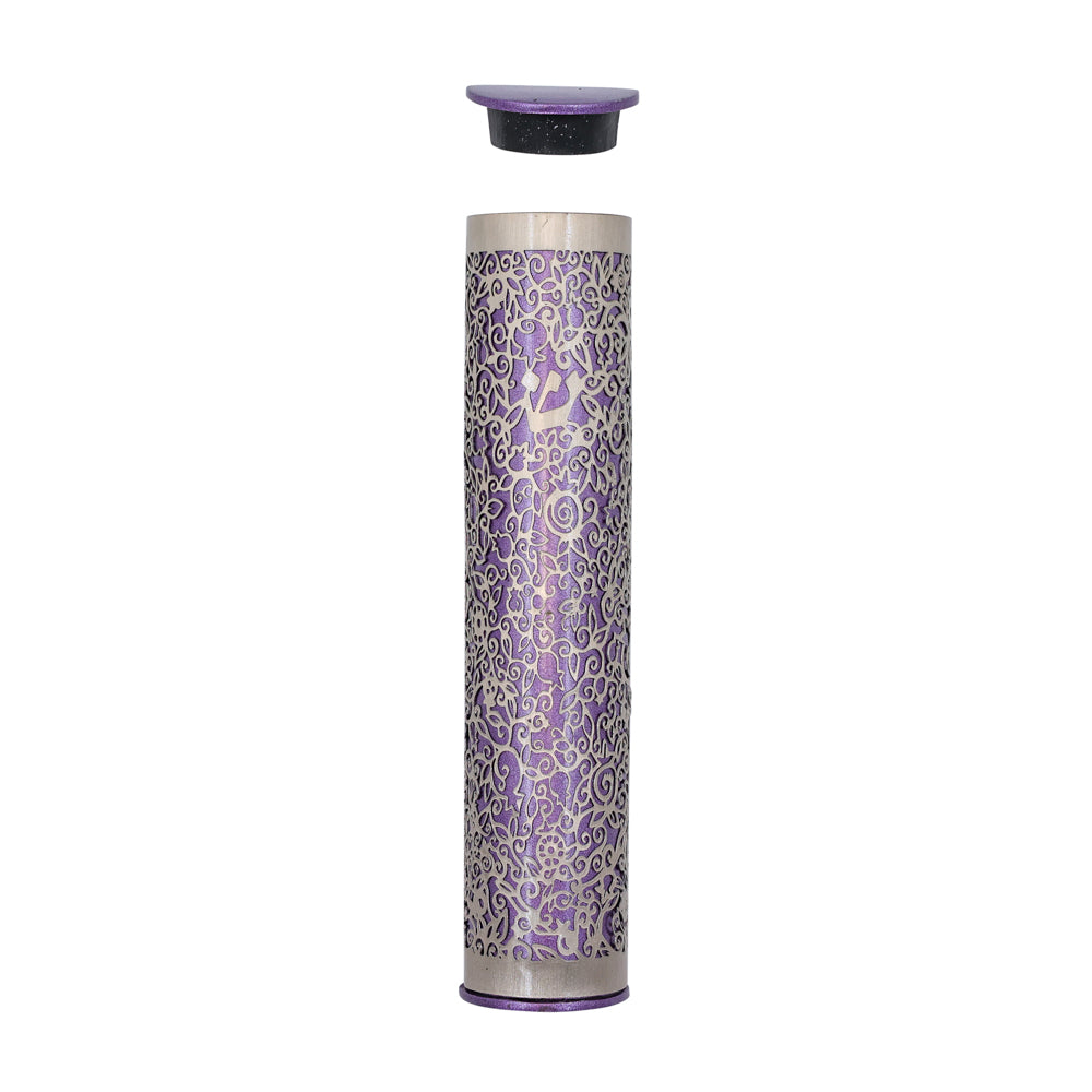 Metal Cutout Mezuzah Case, Pomegranate